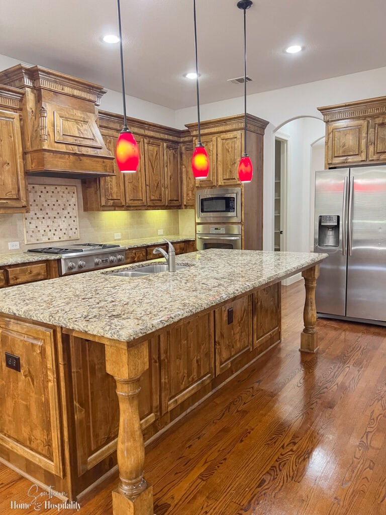 Remodeled kitchen with new cabinetry and counters